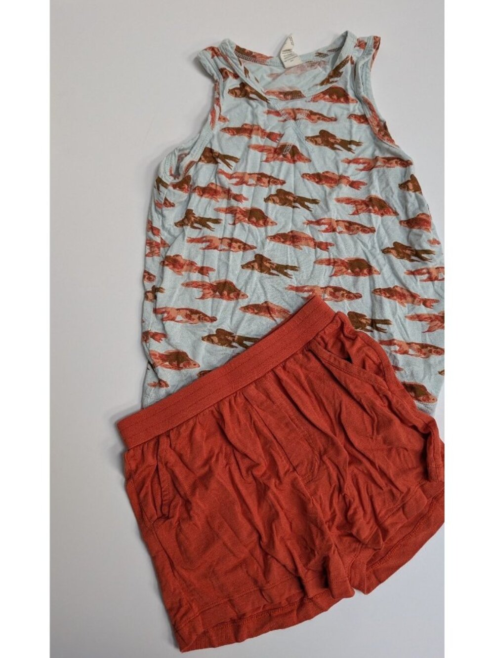 Kate Quinn Modal Tank Top & Shirts Set 5Y Goldfish Relaxed Pocket Shorts